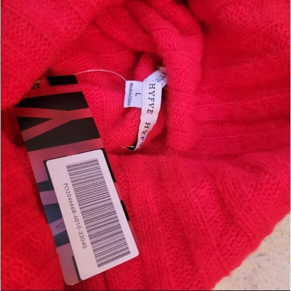 NWT Hyfve Red Cowl Neck Oversized Cozy Sweater RED A FABULOUS - Picture 5 of 7